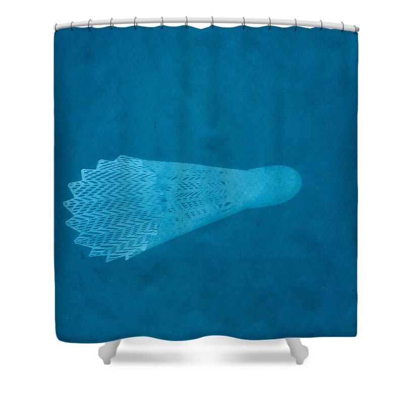 Shuttlecock Shower Curtain featuring the photograph Shuttlecock in Blue by Joshua House