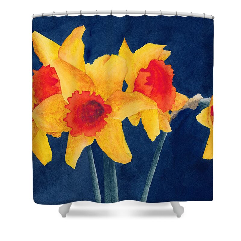 Watercolor Shower Curtain featuring the painting Shy by Ken Powers