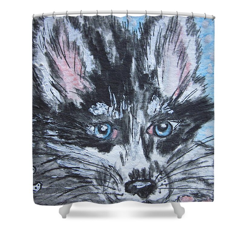 Siberian Husky Shower Curtain featuring the painting Siberian Husky by Kathy Marrs Chandler