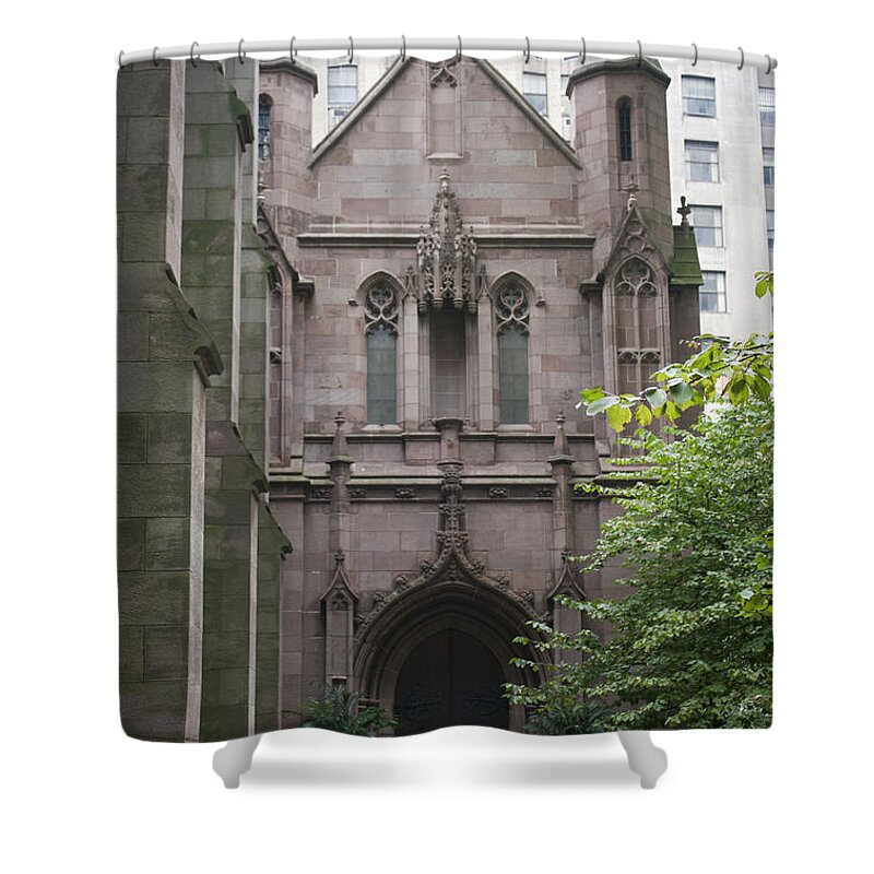 Trinity Church Shower Curtain featuring the photograph Side Entrance by Teresa Mucha