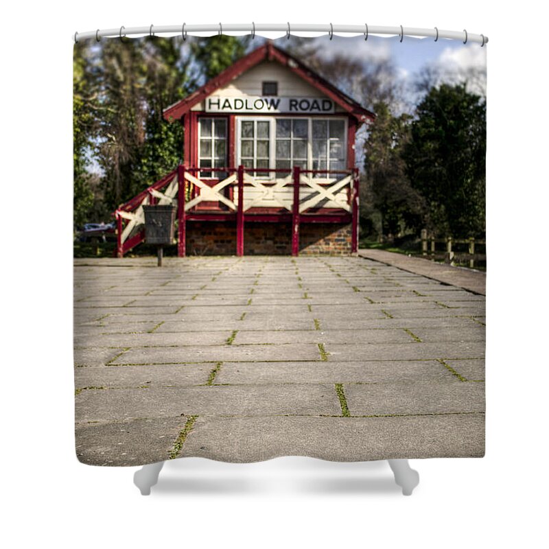 Railroad Shower Curtain featuring the photograph Signal Box by Spikey Mouse Photography