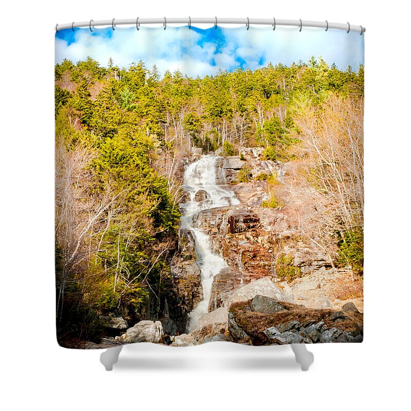 Crawford Notch Shower Curtain featuring the photograph Silver Cascade by Greg Fortier