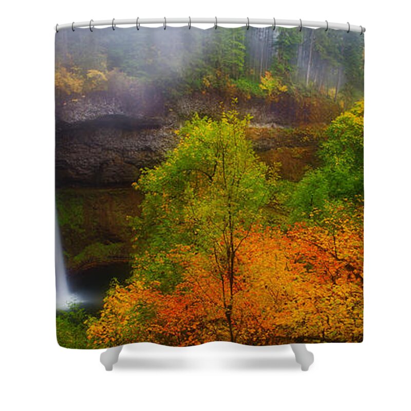 Silver Falls Shower Curtain featuring the photograph Silver Falls Pano by Darren White