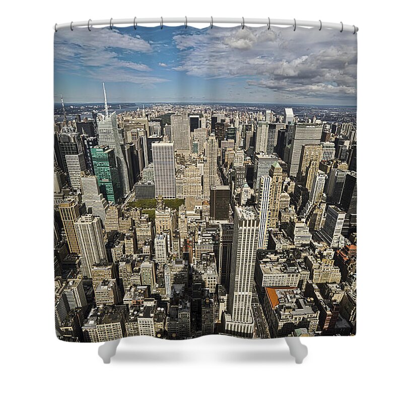 Aerial Shower Curtain featuring the photograph SIM City by Mihai Andritoiu