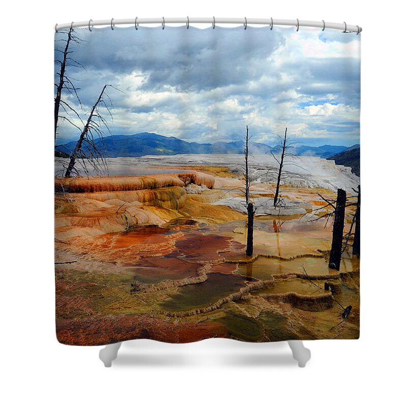 Yellowstone Shower Curtain featuring the photograph Simmering Color by Richard Gehlbach
