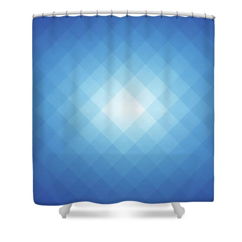 Empty Shower Curtain featuring the digital art Simple Blue Pixels Background by Simon2579