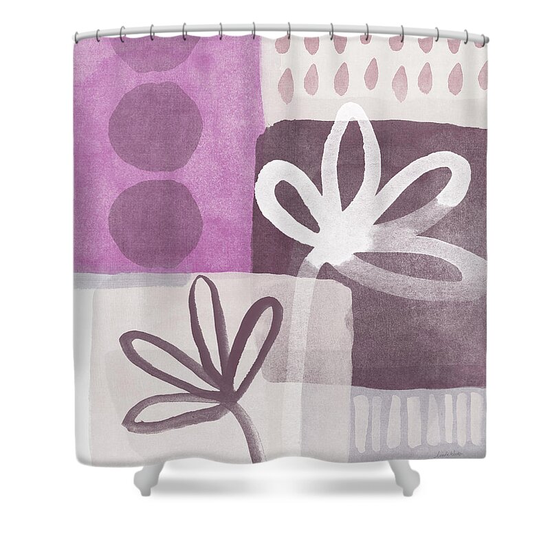 Hope Shower Curtain featuring the mixed media Simple Flowers- contemporary painting by Linda Woods