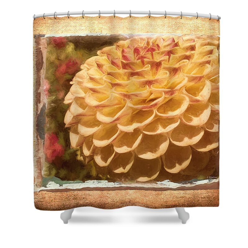 Simply Moments Shower Curtain featuring the painting Simply Moments - Flower Art by Jordan Blackstone