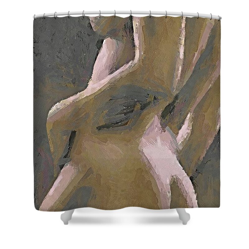 Nude Shower Curtain featuring the painting Simply Naked by Dragica Micki Fortuna