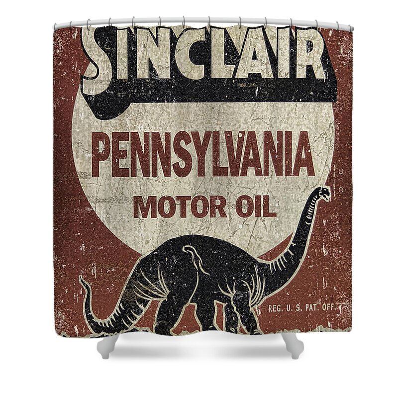 Sinclair Motor Oil Can Shower Curtain featuring the photograph Sinclair Motor Oil Can by Wes and Dotty Weber