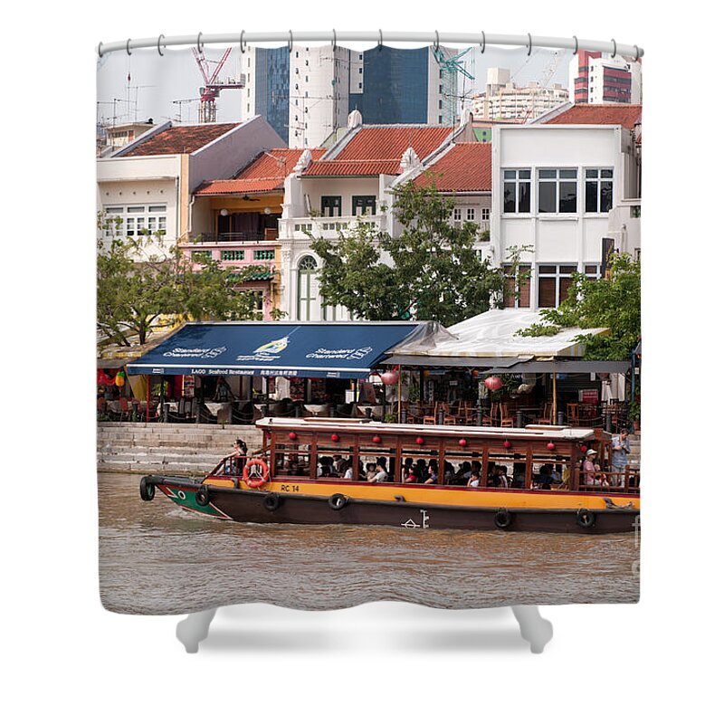 Singapore Shower Curtain featuring the photograph Singapore Boat Quay 04 by Rick Piper Photography
