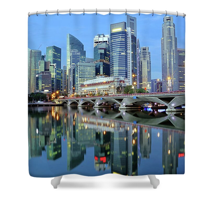 Scenics Shower Curtain featuring the photograph Singapore Cbd by Photo By Salvador Manaois Iii