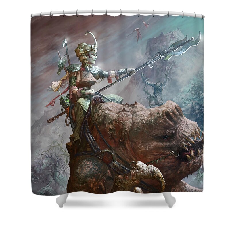 Star Wars Shower Curtain featuring the digital art Singing Mountain Sister by Ryan Barger