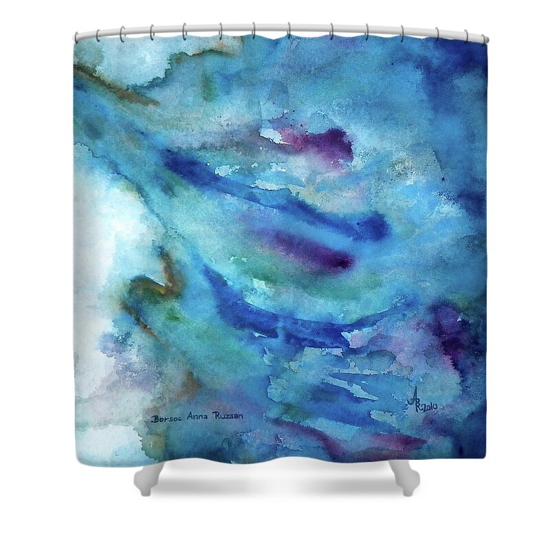 Dream Shower Curtain featuring the painting Sinking by Anna Ruzsan