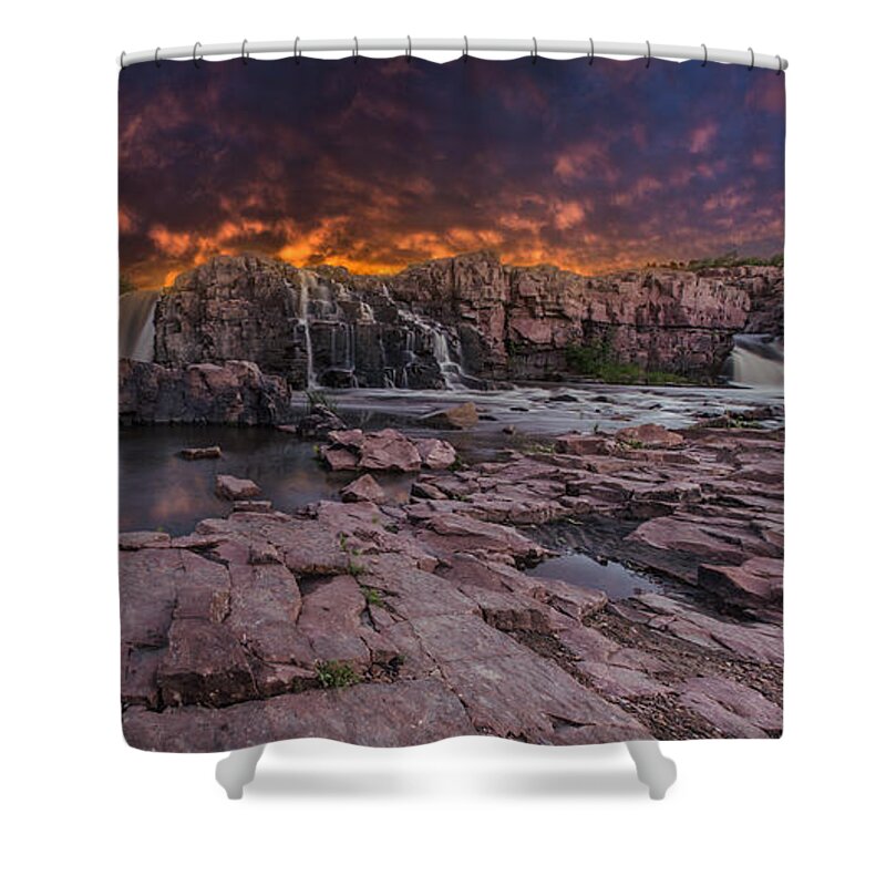 Sunset Shower Curtain featuring the photograph Sioux Falls by Aaron J Groen
