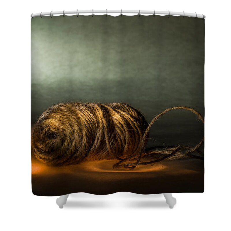 Fire Below Shower Curtain featuring the photograph Sisal rope with fire below by Peter V Quenter