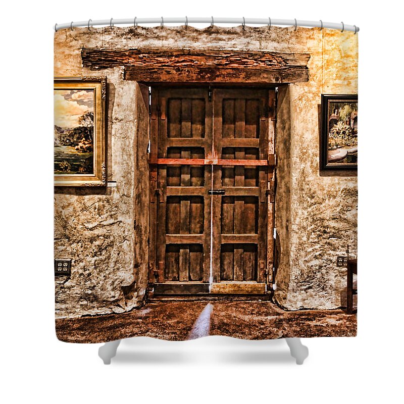 Door Shower Curtain featuring the photograph Sitting By The Door By Diana Sainz by Diana Raquel Sainz