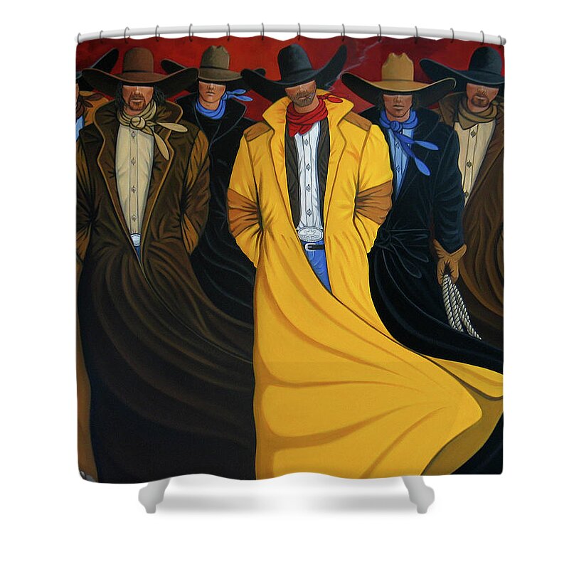 Contemporary Shower Curtain featuring the painting Six Pac by Lance Headlee
