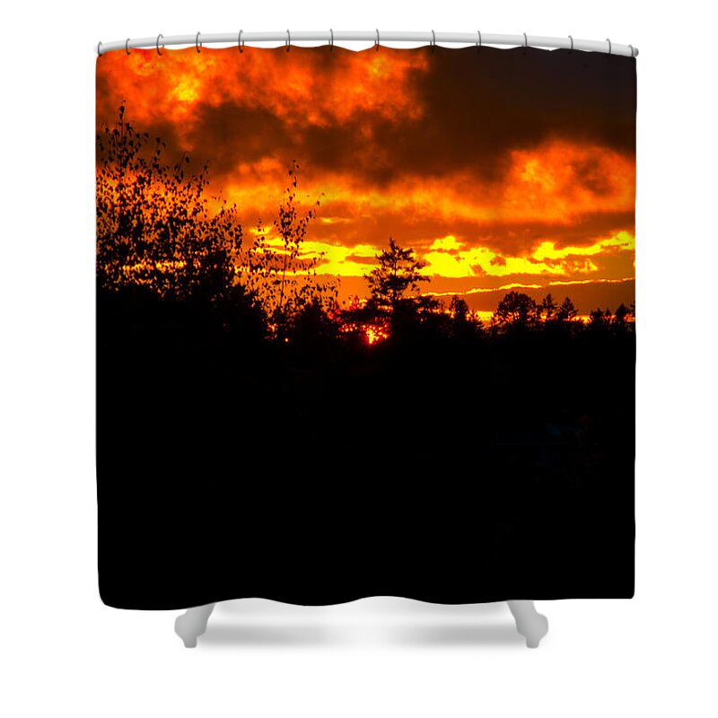Trees Shower Curtain featuring the photograph Sky A Flame by Tikvah's Hope