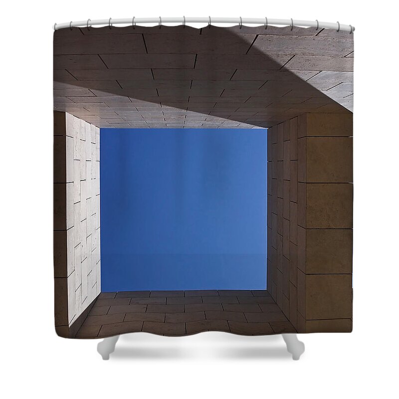 Abstract Shower Curtain featuring the photograph Sky Box at The Getty by Rona Black