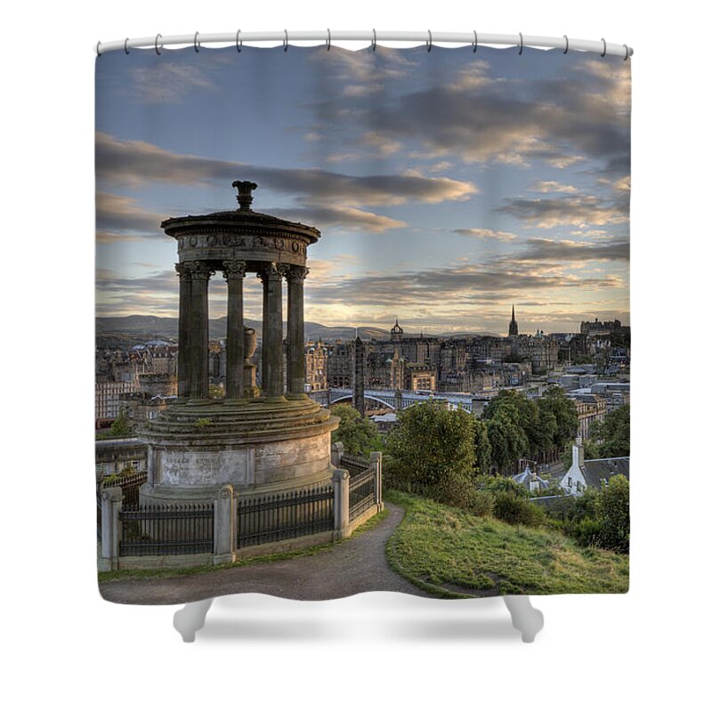 Edinburgh Shower Curtain featuring the photograph Skyline of Edinburgh Scotland by Michalakis Ppalis