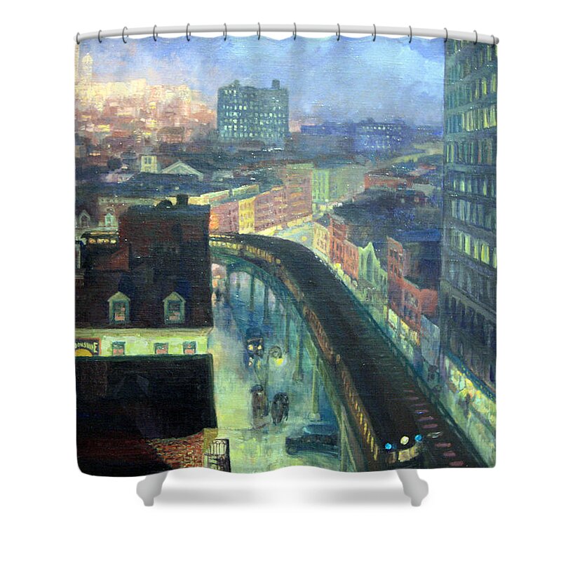 The City From Greenwich Village Shower Curtain featuring the photograph Sloan's The City From Greenwich Village by Cora Wandel