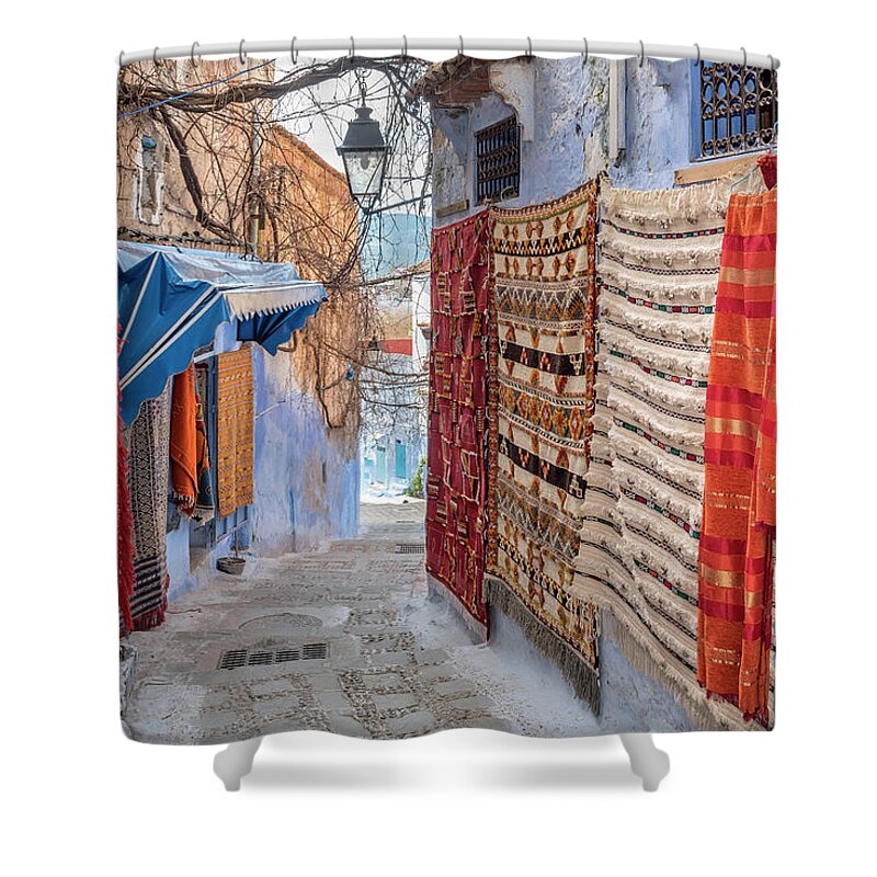 Outdoors Shower Curtain featuring the photograph Small Colorful Streets In Medina Of by Izzet Keribar