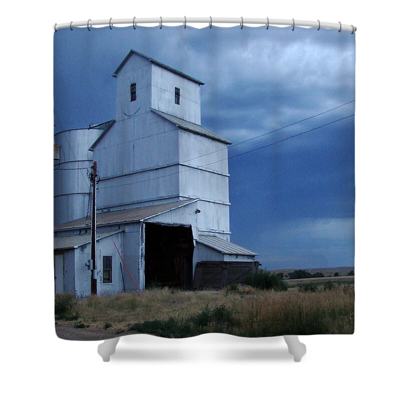 Photograph Shower Curtain featuring the photograph Small Town Hot Night Big Storm by Cathy Anderson