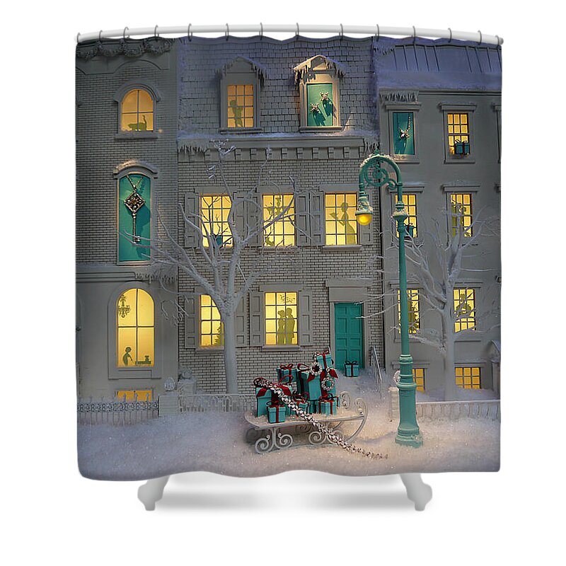 Small Shower Curtain featuring the photograph Small World - Tiffany Christmas 2 by Richard Reeve