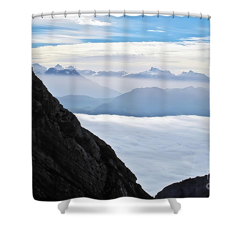Travel Shower Curtain featuring the photograph Smallness of Mankind by Elvis Vaughn