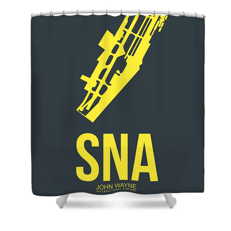 Orange County Shower Curtain featuring the digital art SNA Orange County Airport Poster 3 by Naxart Studio