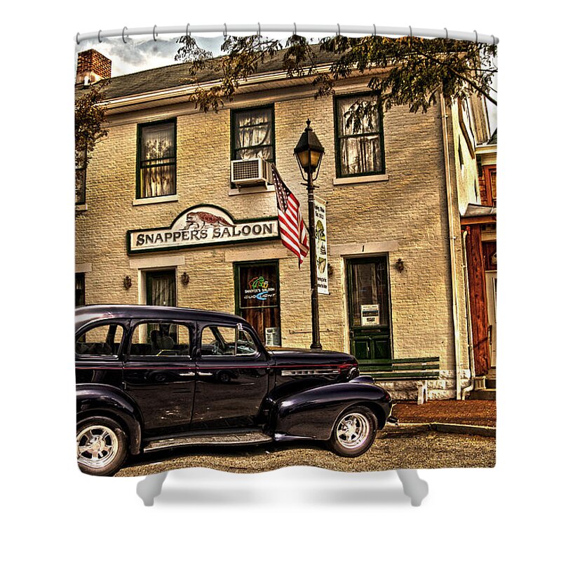 Snappers Saloon Shower Curtain featuring the photograph Snappers Saloon Ripley Ohio by Randall Branham
