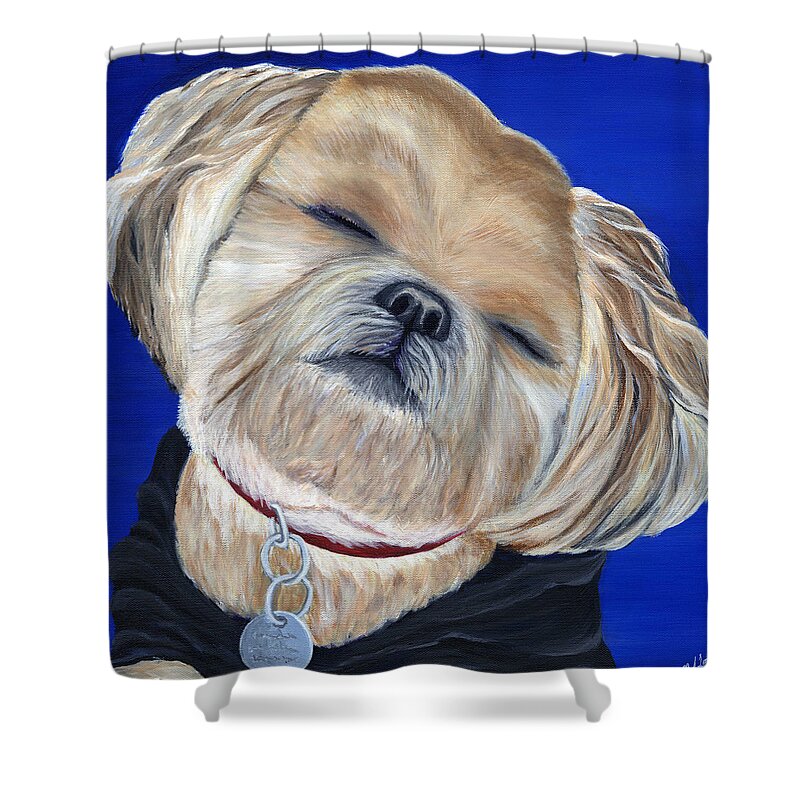 Paintings Shower Curtain featuring the painting Snickers by Michelle Joseph-Long