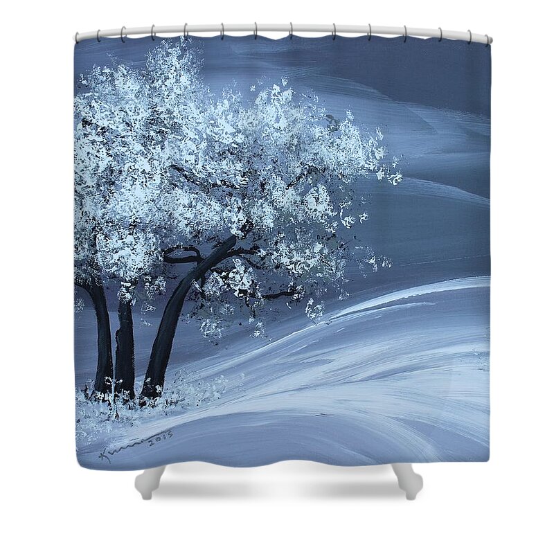 Snow Blossoms Shower Curtain featuring the photograph Snow Blossoms by Kume Bryant