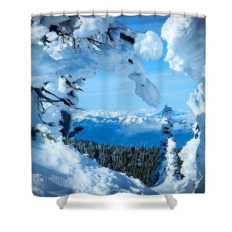 Mission Ridge Shower Curtain featuring the photograph Snow Heart by Jamie Johnson