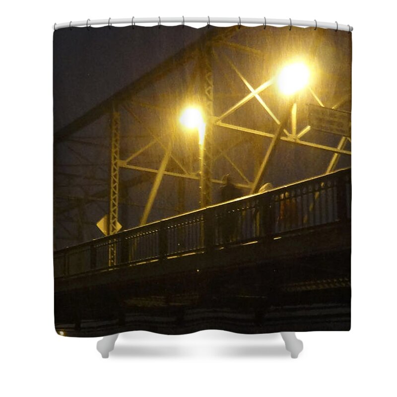 Bridge Shower Curtain featuring the photograph Snow in Lambertville by Christopher Plummer