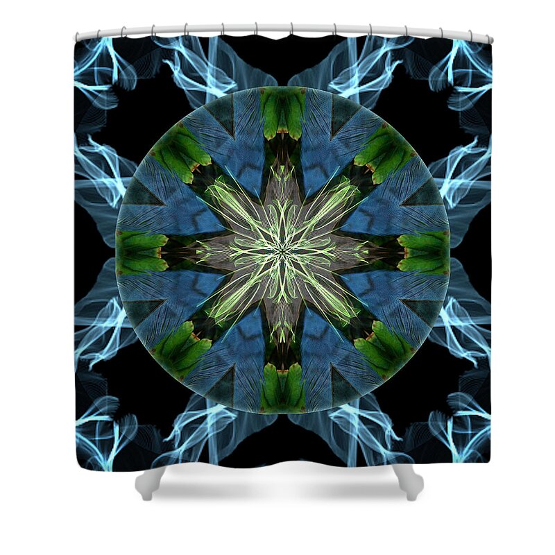 Mandala Shower Curtain featuring the mixed media Soaring Spirit by Alicia Kent