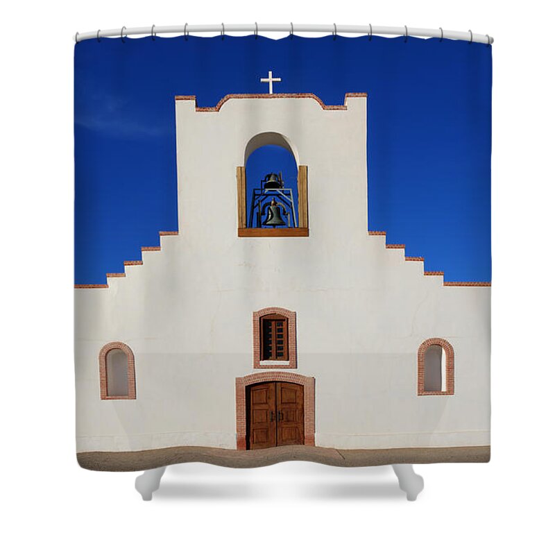 Socorro Shower Curtain featuring the photograph Socorro Mission La Purisima Texas by Bob Christopher