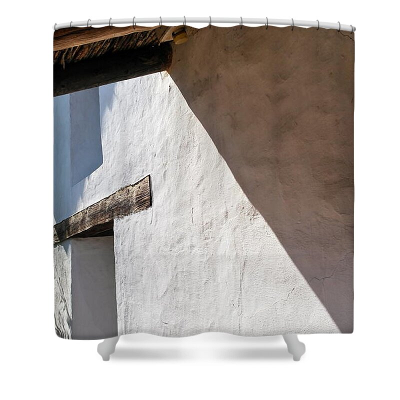 Solano Mission Shower Curtain featuring the photograph Solano Mission Doorway by Michele Myers