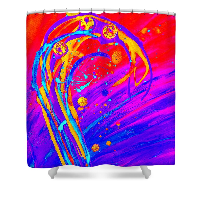 Abstract Shower Curtain featuring the painting Solar Flare by Darren Robinson