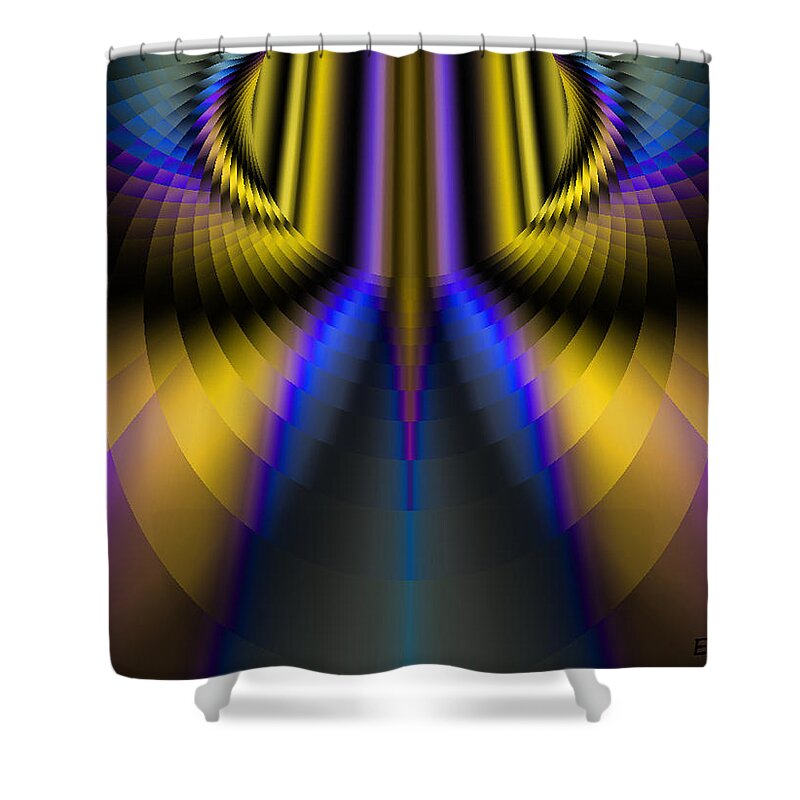 Fractal Art Shower Curtain featuring the digital art Some Kind of Owl by Elizabeth McTaggart