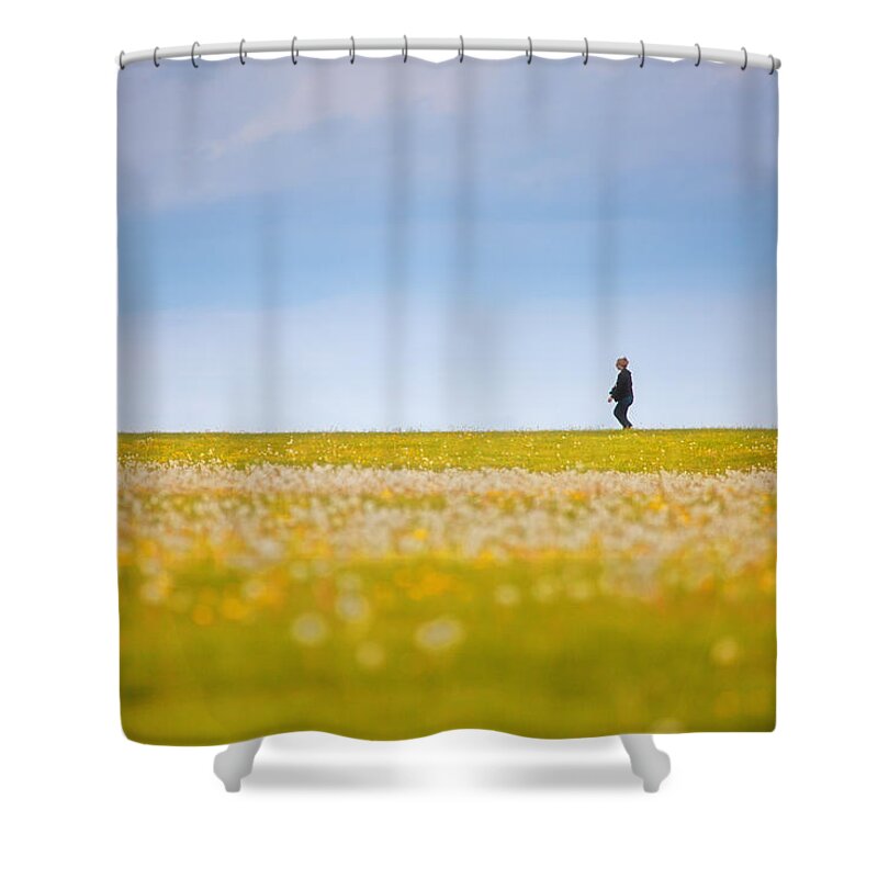 Landscape Shower Curtain featuring the photograph Sometimes We All Walk Alone by Karol Livote