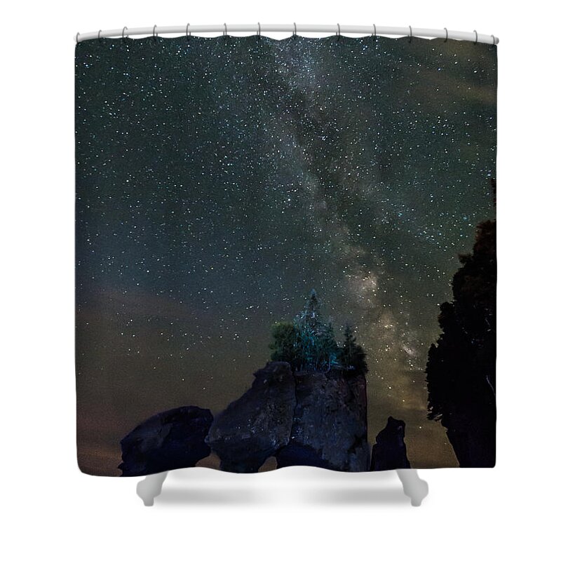 Night Shower Curtain featuring the photograph Songs of Distant Shores by Alex Lapidus