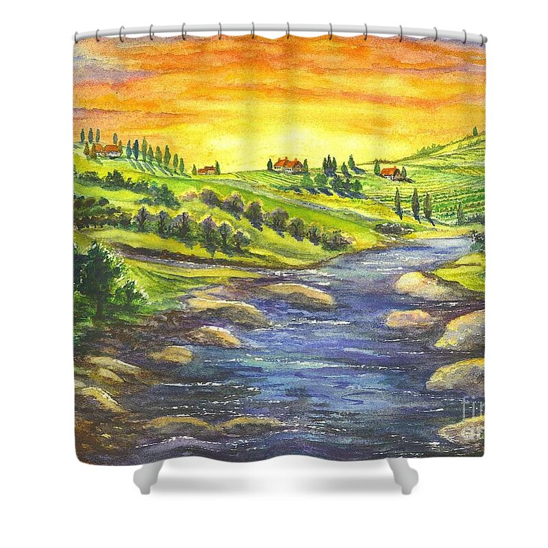 Villa Shower Curtain featuring the painting Sonoma Country by Carol Wisniewski