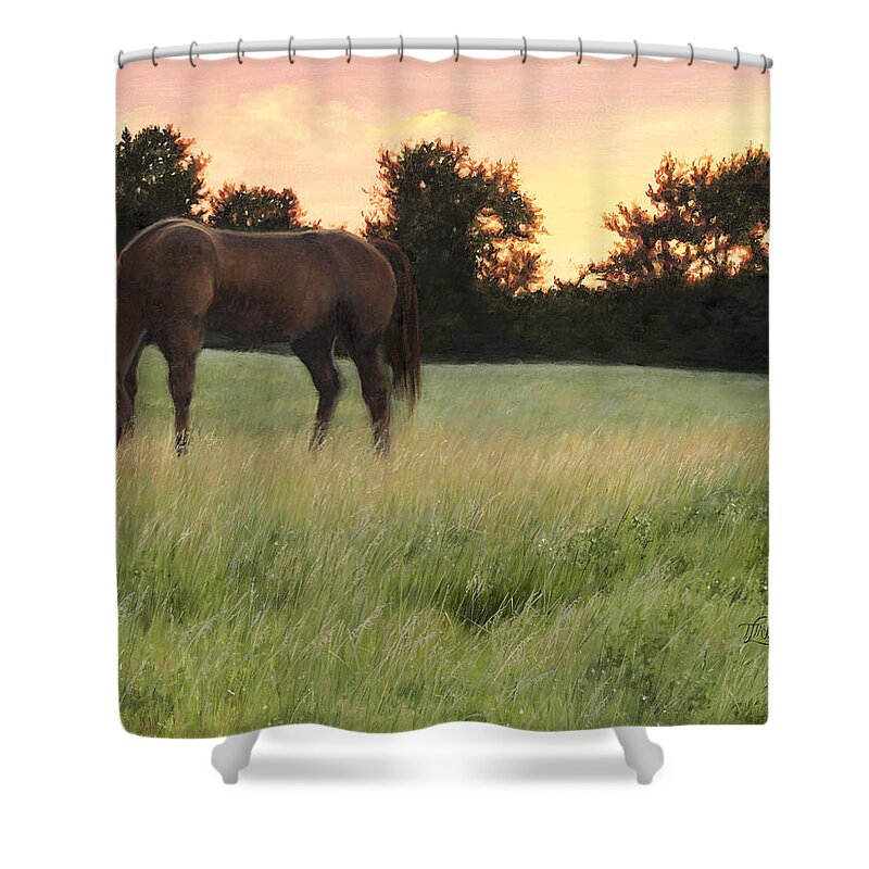 Horse Shower Curtain featuring the painting Sorrel Beauty by Tammy Taylor