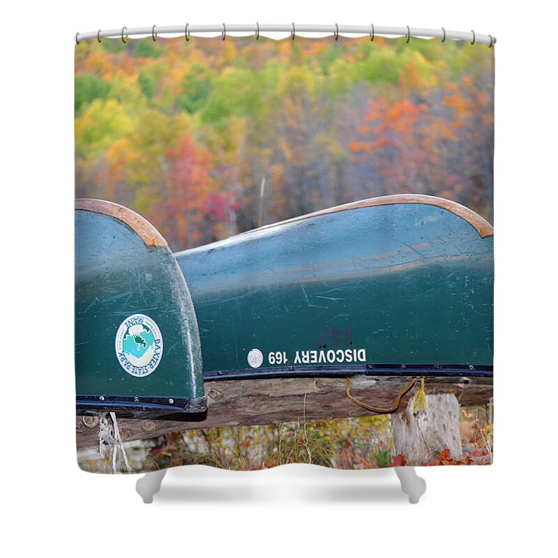 Canoes Shower Curtain featuring the photograph South Branch Pond by Terri Winkler