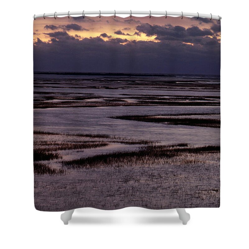 North Inlet Shower Curtain featuring the photograph South Carolina Marsh At Sunrise by Larry Cameron