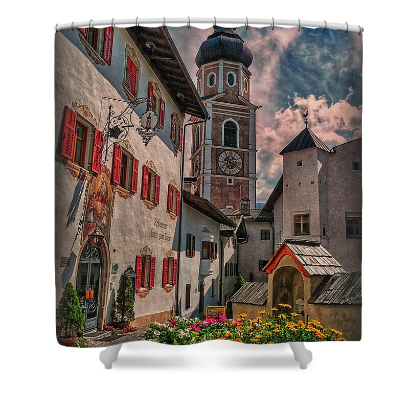 Kastelruth Shower Curtain featuring the photograph South Tyrol by Hanny Heim