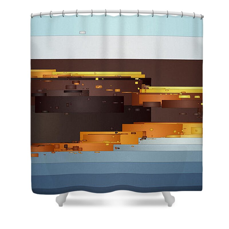 Digital Shower Curtain featuring the digital art Southwest Sunrise 1 by David Hansen