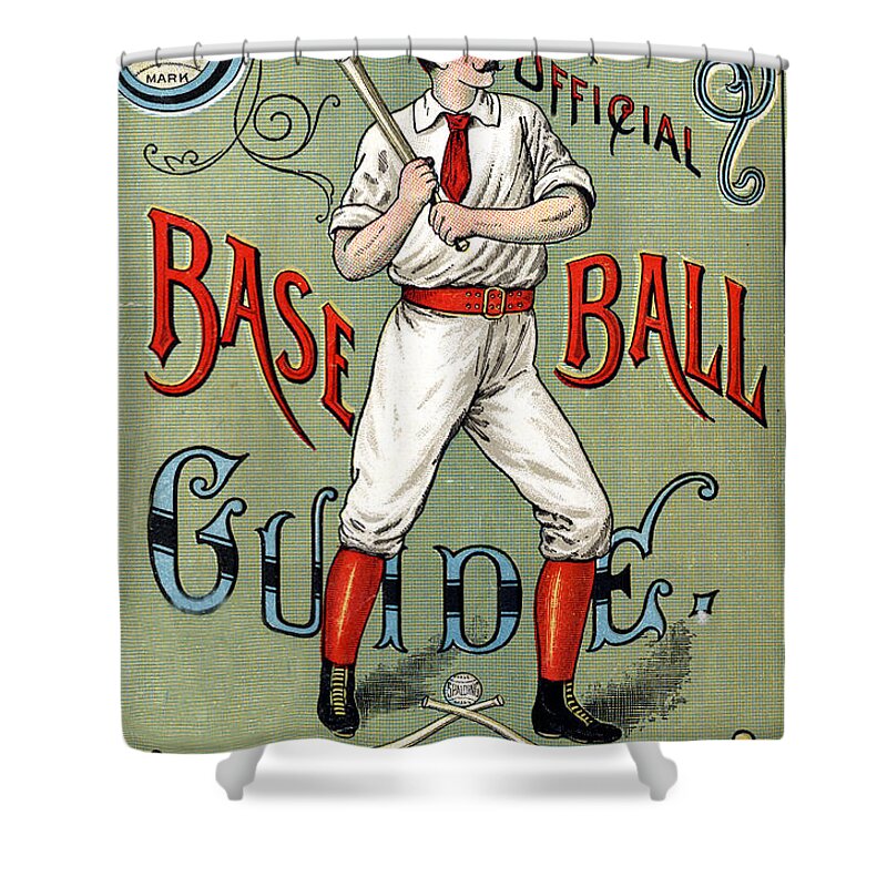 Spalding Baseball Ad Shower Curtain featuring the digital art Spalding Baseball Ad 1189 by Unknown